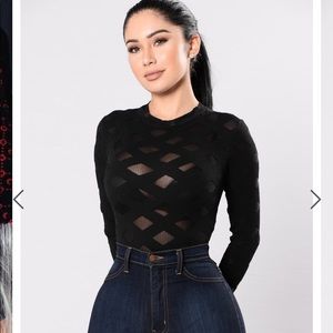 Edges That Scratch Bodysuit - Black